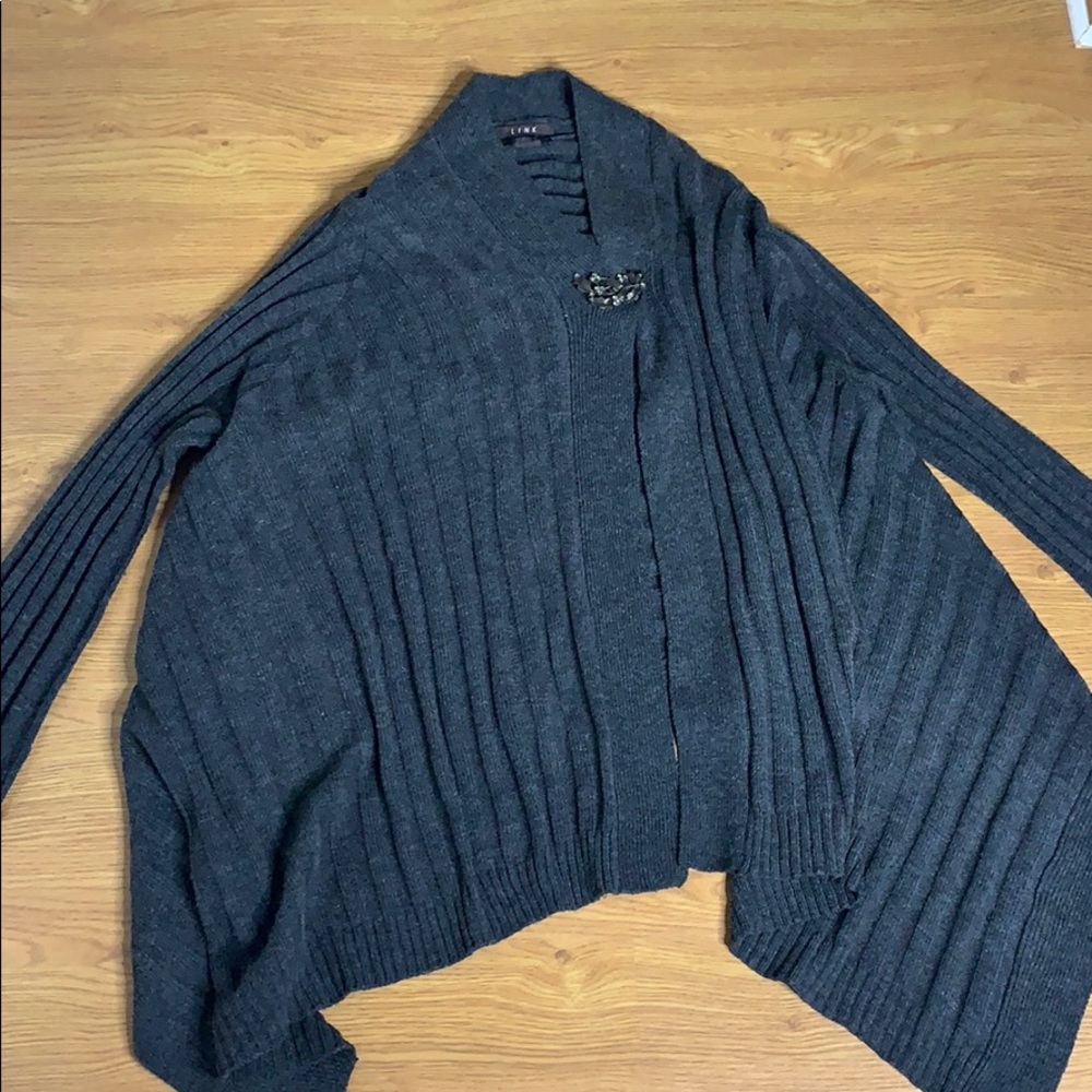 Link Charcoal Gray asymmetrical sweater Size L